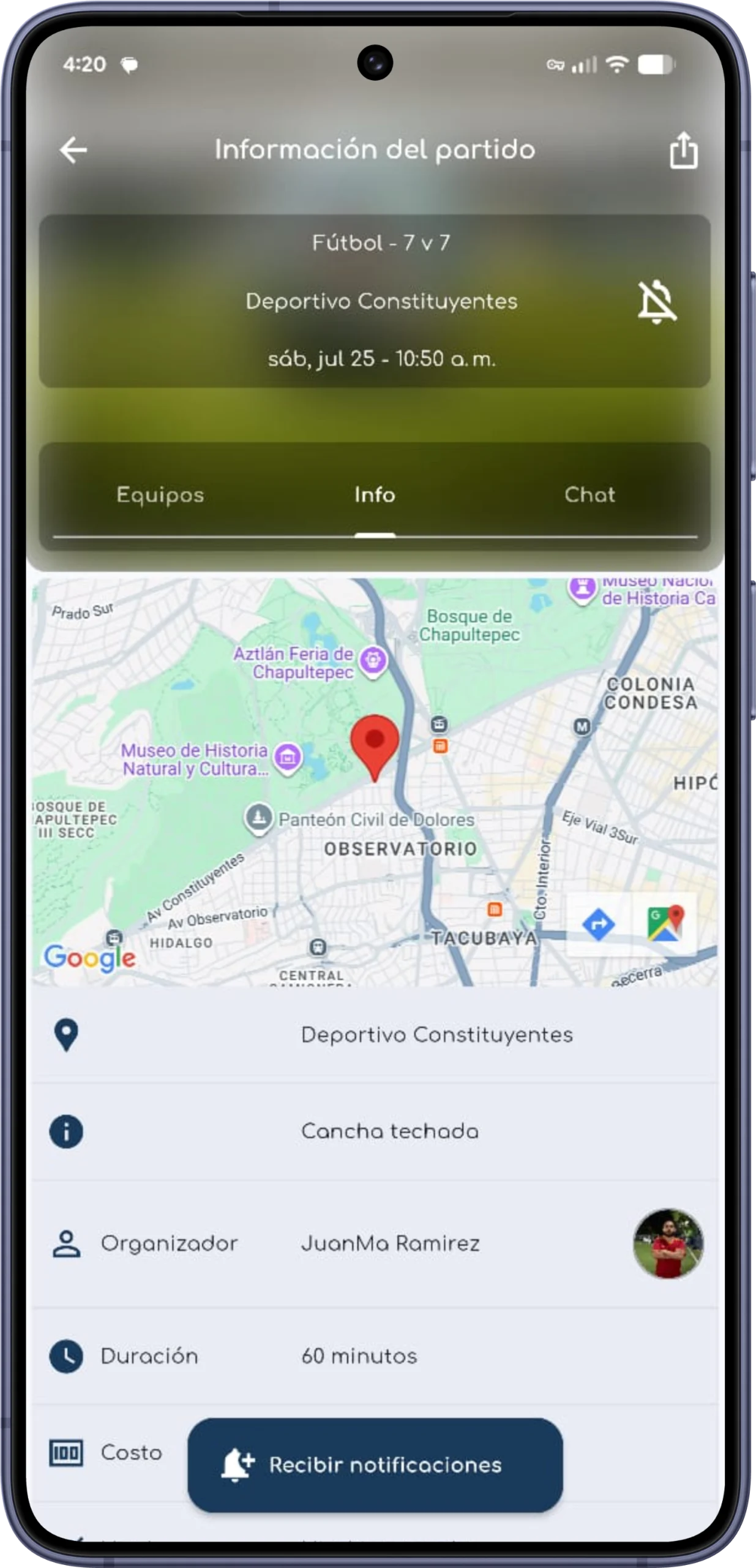 Únete al partido en la app de Sport12